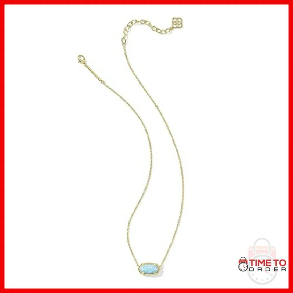 Gold Plated Oval Pendant Necklace with 15